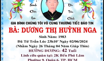 TU VIỆN KIM CANG - HỘI TƯƠNG TẾ THÀNH KÍNH PHÂN ƯU CÙNG GIA ĐÌNH, HƯƠNG LINH: DƯƠNG THỊ HUỲNH NGA