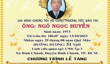 TU VIỆN KIM CANG - HỘI TƯƠNG TẾ  THÀNH KÍNH PHÂN ƯU CÙNG GIA ĐÌNH. HƯƠNG LINH: NGÔ NGỌC HUYỀN