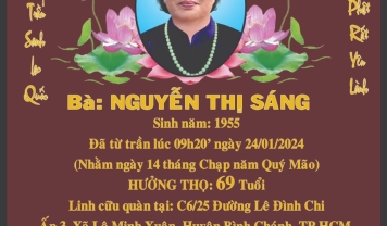 TU VIỆN KIM CANG - HỘI TƯƠNG TẾ THÀNH KÍNH PHÂN ƯU CÙNG GIA ĐÌNH, HƯƠNG LINH: NGUYỄN THỊ SÁNG