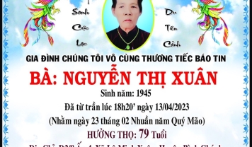 TU VIỆN KIM CANG - HỘI TƯƠNG TẾ THÀNH KÍNH PHÂN ƯU CÙNG GIA ĐÌNH TANG QUYẾN HƯƠNG LINH: NGUYỄN THỊ XUÂN.