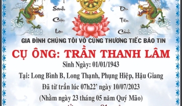 TU VIỆN KIM CANG - HỘI TƯƠNG TẾ  THÀNH KÍNH PHÂN ƯU CÙNG GIA ĐÌNH. HƯƠNG LINH: TRẦN THANH LÂM