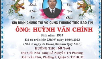 TU VIỆN KIM CANG - HỘI TƯƠNG TẾ THÀNH KÍNH PHÂN ƯU CÙNG GIA ĐÌNH TANG QUYẾN HƯƠNG LINH ÔNG HUỲNH VĂN CHÍNH