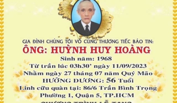 TU VIỆN KIM CANG - HỘI TƯƠNG TẾ THÀNH KÍNH PHÂN ƯU CÙNG GIA ĐÌNH. HƯƠNG LINH: HUỲNH HUY HOÀNG.